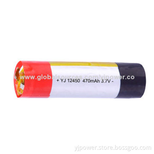 Electronic Cigarette Battery YJ12450, 470mAh Capacity, 3.7V Nominal Voltage
